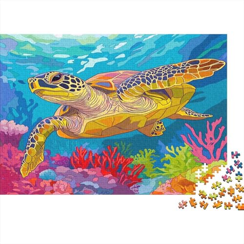 Meer Schildkröte 1000 Stück Puzzles Korallenriff Puzzle Lernspiel Spielzeug Geschenk Geschicklichkeitsspiel Für Die Ganze Familie Schöne Geschenkidee DIY Kreative 1000pcs (75x50cm) von lihuogongsio
