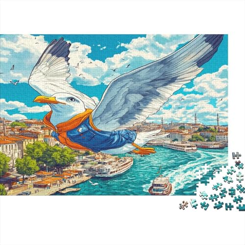 Meergull Puzzle Erwachsene 1000 Teile Comic-Stil Holzpuzzle Stress Abbauen Familien-Puzzlespiel Kräftigen Farben Schöne Geschenkverpackung Lernspiel Spielzeug 1000pcs (75x50cm) von lihuogongsio