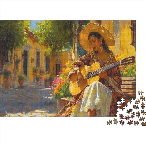 Mexican Frau Puzzle 1000 Teile Für Erwachsene Geschicklichkeitsspiel Für Die Ganze Familie Klassische Gitarre Puzzle Premium Quality Schöne Geschenkidee Moderne 1000pcs (75x50cm) von lihuogongsio