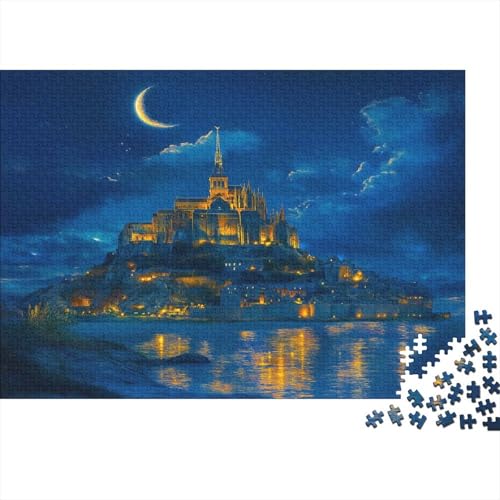 Mont-Saint-Michel Puzzle Erwachsene 1000 Teile Puzzle Frankreich Holzpuzzle Erwachsener Hochwertig Für Die Ganze Familie Unmögliches DIY Kreative Moderne Wohnkultur 1000pcs (75x50cm) von lihuogongsio