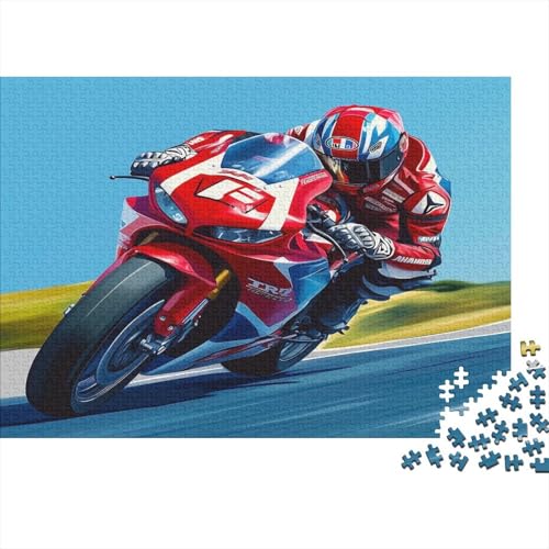 Motorocycle Racing Puzzle 1000 Teile SuperFahrrad-Rennen Puzzle Erwachsene Spielepuzzles HochwerTiger Holzpuzzle Erwachsene Geschicklichkeitsspiel Lernspiel Spielzeug Geschenk Schöne 1000pcs (75x50cm) von lihuogongsio