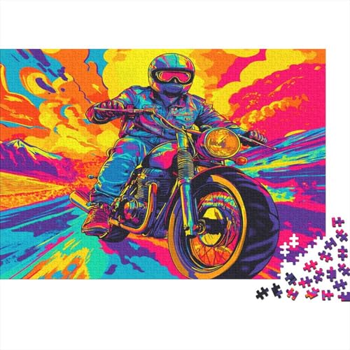 Motorrad Puzzle 1000 Teile Pop-Art Puzzle Erwachsene Spielepuzzles HochwerTiger Holzpuzzle Erwachsene Geschicklichkeitsspiel Lernspiel Spielzeug Geschenk Schöne 1000pcs (75x50cm) von lihuogongsio