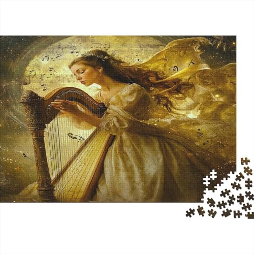 Muse Göttin 1000 Stück Puzzles Harfe Puzzle Lernspiel Spielzeug Geschenk Geschicklichkeitsspiel Für Die Ganze Familie Schöne Geschenkidee DIY Kreative 1000pcs (75x50cm) von lihuogongsio
