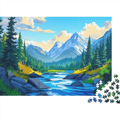 Nadelbäume Puzzle Erwachsene 1000 Teile Bergs Puzzle Holzpuzzle Geschicklichkeitsspiel Für Die Ganze Familie Schöne Geschenkidee DIY Kreative Unterhaltung 1000pcs (75x50cm) von lihuogongsio