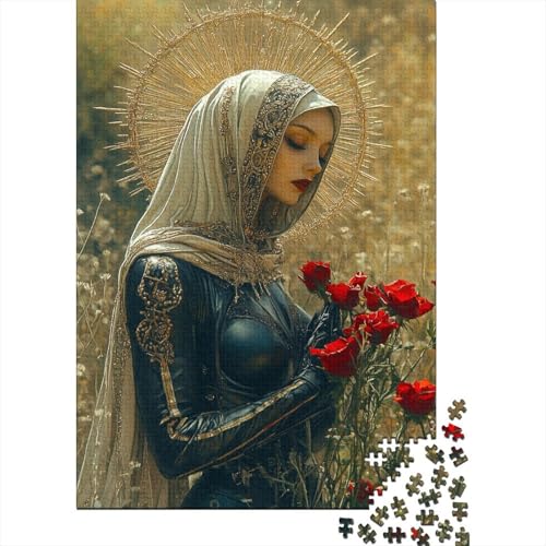 Nonne Puzzle 1000 Teile Impossible Für Erwachsene HochwerTiger Nonne Holzpuzzle Erwachsene Fantasy Schöne Geschenkidee DIY Kreative Unterhaltung 1000pcs (75x50cm) von lihuogongsio
