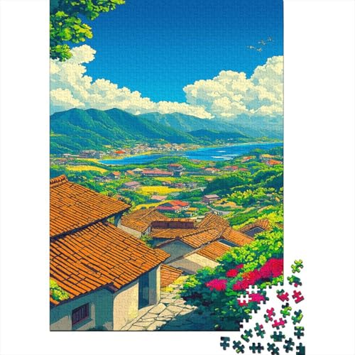 Okinawa-Landschaft Puzzle 1000 Teile Holzpuzzle Erwachsene Anspruchsvoll Puzzle Anime-Stil DIY Kit Holzspielzeug Einzigartiges Geschenk Moderne Wohnkultur 1000pcs (75x50cm) von lihuogongsio