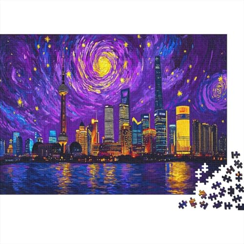Oriental Pearl in Shanghai 1000 Stück Puzzles China Puzzle Erwachsene Schwer Für Erwachsene Lernspiel Spielzeug Geschenk Schöne Geschenkverpackung Premium Quality Mehrfarbig 1000pcs (75x50cm) von lihuogongsio