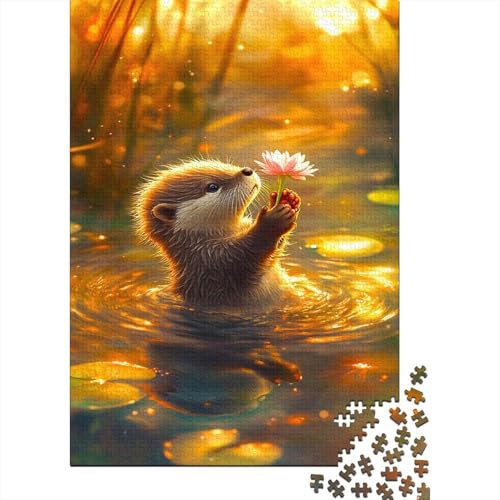 Otter Puzzle Erwachsene 1000 Teile Biber am Ufer Puzzle Geschicklichkeitsspiel Für Die Ganze Familie DIY Kreative Unterhaltung Schöne Geschenkidee Premium Quality 1000pcs (75x50cm) von lihuogongsio