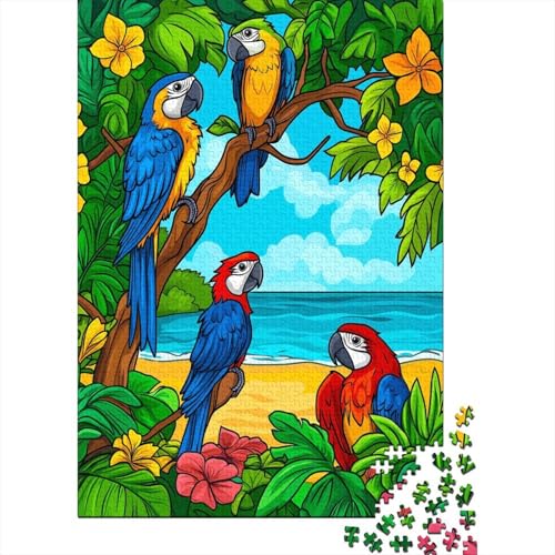 Papagei 1000 Stück Puzzles Tropical Vogel Puzzle Erwachsene Schwer Für Erwachsene Lernspiel Spielzeug Geschenk Schöne Geschenkverpackung Premium Quality Mehrfarbig 1000pcs (75x50cm) von lihuogongsio