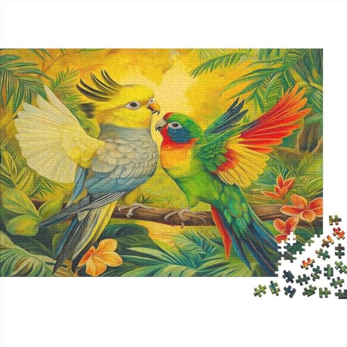 Papagei Puzzle 1000 Teile Puzzle Für Erwachsene Nymphensittich Brain Challenge Geschicklichkeitsspiel Stress Abbauen Familien Herausforderndes Schöne 1000pcs (75x50cm) von lihuogongsio