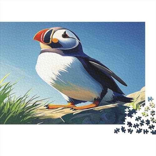 Papageientaucher 1000 Stück Puzzles Pinguin Puzzle Erwachsene Schwer Für Erwachsene Lernspiel Spielzeug Geschenk Schöne Geschenkverpackung Premium Quality Mehrfarbig 1000pcs (75x50cm) von lihuogongsio