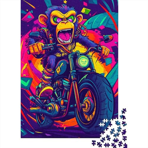 Pavian Puzzle 1000 Teile Cartoon-Graffiti Puzzle Erwachsene Spielepuzzles HochwerTiger Holzpuzzle Erwachsene Geschicklichkeitsspiel Lernspiel Spielzeug Geschenk Schöne 1000pcs (75x50cm) von lihuogongsio