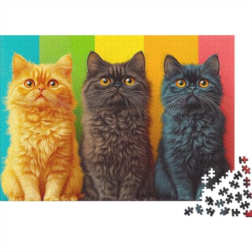 Persian Katze Puzzle Erwachsene 1000 Teile Kätzchen Puzzle Holzpuzzle Geschicklichkeitsspiel Für Die Ganze Familie Schöne Geschenkidee DIY Kreative Unterhaltung 1000pcs (75x50cm) von lihuogongsio