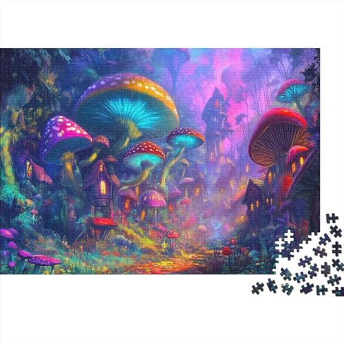 Pilz Village Puzzle Erwachsene 1000 Teile Holzpuzzle Erwachsene Lernspiel Puzzle Pilz Spielzeug Geschenk Stress Abbauen Einzigartiges Geschenk 1000pcs (75x50cm) von lihuogongsio