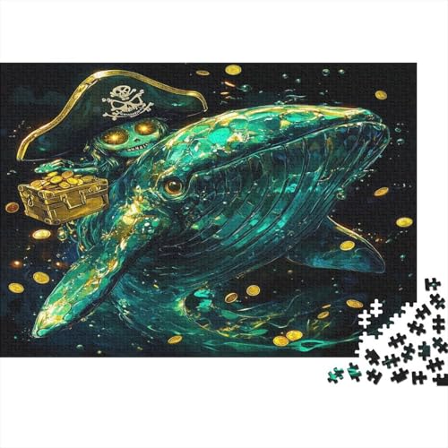 Pirat Puzzle Erwachsene 1000 Teile Wal Puzzle Holzpuzzle Geschicklichkeitsspiel Für Die Ganze Familie Schöne Geschenkidee DIY Kreative Unterhaltung 1000pcs (75x50cm) von lihuogongsio
