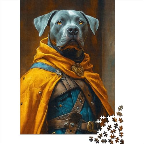Pitbull Hund Puzzle Erwachsene 1000 Teile BullHund Puzzle Holzpuzzle Geschicklichkeitsspiel Für Die Ganze Familie Schöne Geschenkidee DIY Kreative Unterhaltung 1000pcs (75x50cm) von lihuogongsio