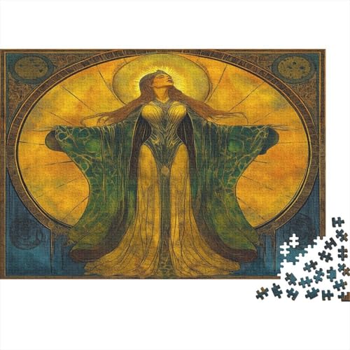Priesterin Puzzle Erwachsene 1000 Teile Puzzle Jugendstil Holzpuzzle Erwachsener Hochwertig Für Die Ganze Familie Unmögliches DIY Kreative Moderne Wohnkultur 1000pcs (75x50cm) von lihuogongsio