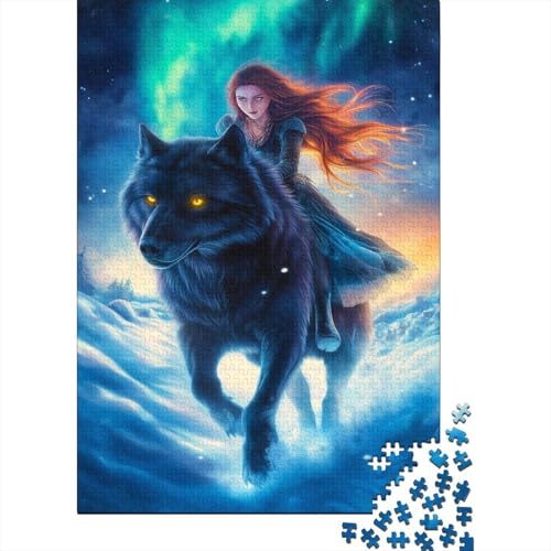 Prinzessin Puzzle Erwachsene 1000 Teile schwarzer Wolf Holzpuzzle Stress Abbauen Familien-Puzzlespiel Kräftigen Farben Schöne Geschenkverpackung Lernspiel Spielzeug 1000pcs (75x50cm) von lihuogongsio