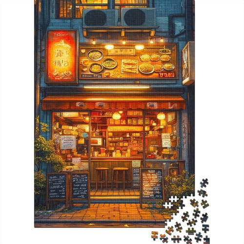 Ramen Geschäft Puzzle 1000 Teile Anime-Stil Puzzle Erwachsene Holzpuzzle Stress Abbauen Familien Brain Challenge Lernspiel Premium Quality Spielzeug Geschenk 1000pcs (75x50cm) von lihuogongsio
