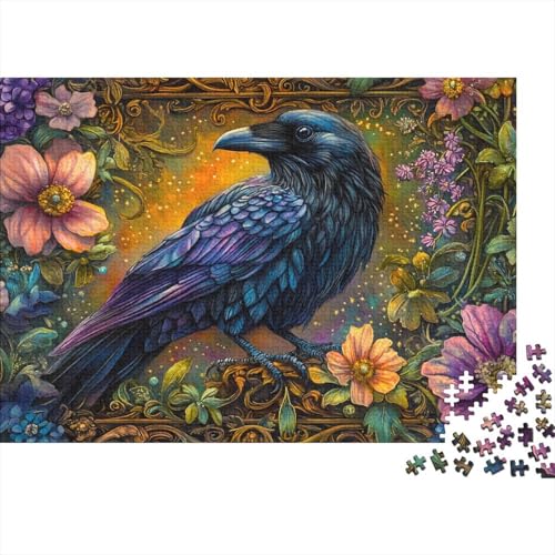 Raven,Krähe Puzzle 1000 Teile Für Erwachsene Geschicklichkeitsspiel Für Die Ganze Familie Jugendstil Puzzle Premium Quality Schöne Geschenkidee Moderne 1000pcs (75x50cm) von lihuogongsio