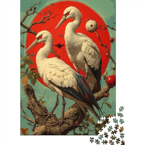 Reiher 1000 Stück Puzzles Japanisch Art Puzzle Lernspiel Spielzeug Geschenk Geschicklichkeitsspiel Für Die Ganze Familie Schöne Geschenkidee DIY Kreative 1000pcs (75x50cm) von lihuogongsio