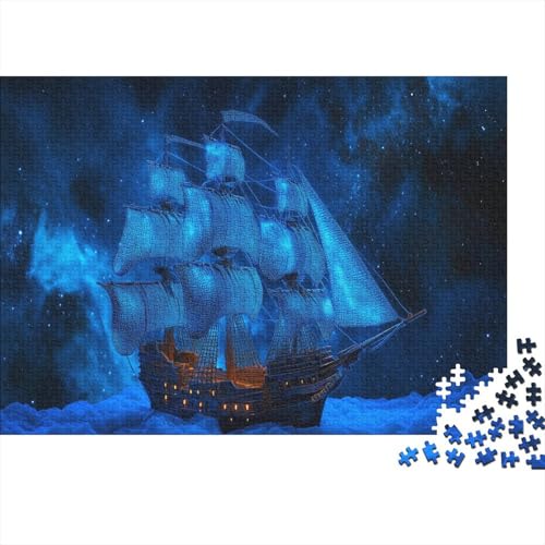 Sailing Schiff Puzzle 1000 Teile Holzpuzzle Erwachsene Anspruchsvoll Puzzle Ghost Schiff DIY Kit Holzspielzeug Einzigartiges Geschenk Moderne Wohnkultur 1000pcs (75x50cm) von lihuogongsio