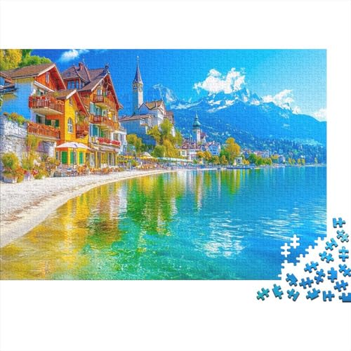 Scene of See 1000 Stück Puzzles Schweiz Puzzle Lernspiel Spielzeug Geschenk Geschicklichkeitsspiel Für Die Ganze Familie Schöne Geschenkidee DIY Kreative 1000pcs (75x50cm) von lihuogongsio