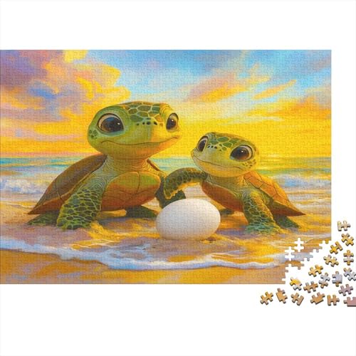 Schildkröte Family 1000 Stück Puzzles Schildkröte Puzzle Erwachsene Schwer Für Erwachsene Lernspiel Spielzeug Geschenk Schöne Geschenkverpackung Premium Quality Mehrfarbig 1000pcs (75x50cm) von lihuogongsio