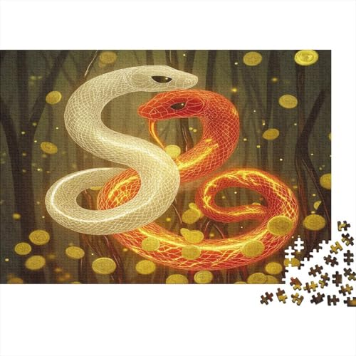 Schlange 1000 Stück Puzzles Schlange Puzzle Lernspiel Spielzeug Geschenk Geschicklichkeitsspiel Für Die Ganze Familie Schöne Geschenkidee DIY Kreative 1000pcs (75x50cm) von lihuogongsio