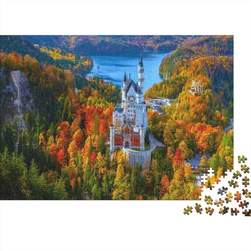 Schloss Neuschwanstein Puzzle Erwachsene 1000 Teile Puzzle Deutschland Holzpuzzle Erwachsener Hochwertig Für Die Ganze Familie Unmögliches DIY Kreative Moderne Wohnkultur 1000pcs (75x50cm) von lihuogongsio
