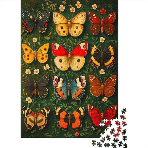 Schmetterling Puzzle 1000 Teile Holzpuzzle Erwachsene Anspruchsvoll Puzzle Verschiedene Schmetterlinge DIY Kit Holzspielzeug Einzigartiges Geschenk Moderne Wohnkultur 1000pcs (75x50cm) von lihuogongsio