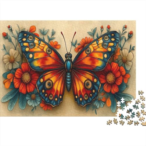 Schmetterling Puzzle Erwachsene 1000 Teile Colorful Schmetterling Puzzle Holzpuzzle Geschicklichkeitsspiel Für Die Ganze Familie Schöne Geschenkidee DIY Kreative Unterhaltung 1000pcs (75x50cm) von lihuogongsio