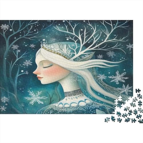 Schneekönigin Puzzle Erwachsene 1000 Teile Prinzessin Spielepuzzles Für Die Ganze Familie Brain Challenge Raumdekoration Lernspiel Spielzeug Moderne Wohnkultur 1000pcs (75x50cm) von lihuogongsio