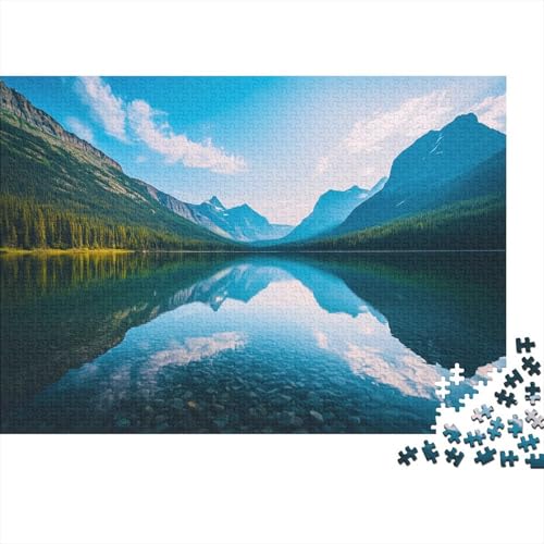 Serene Berg Puzzle Erwachsene 1000 Teile Seen Puzzle Holzpuzzle Geschicklichkeitsspiel Für Die Ganze Familie Schöne Geschenkidee DIY Kreative Unterhaltung 1000pcs (75x50cm) von lihuogongsio