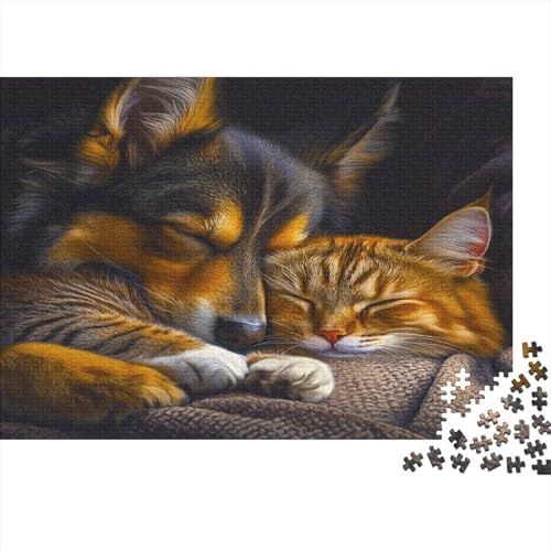 Shepherd Hund Puzzle Erwachsene 1000 Teile Katze Holzpuzzle Stress Abbauen Familien-Puzzlespiel Kräftigen Farben Schöne Geschenkverpackung Lernspiel Spielzeug 1000pcs (75x50cm) von lihuogongsio
