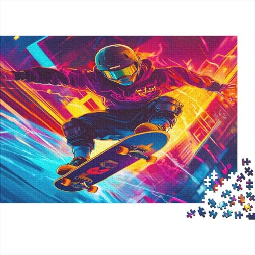 Skateboard Puzzle Erwachsene 1000 Teile Graffiti-Kunst Puzzle Holzpuzzle Geschicklichkeitsspiel Für Die Ganze Familie Schöne Geschenkidee DIY Kreative Unterhaltung 1000pcs (75x50cm) von lihuogongsio