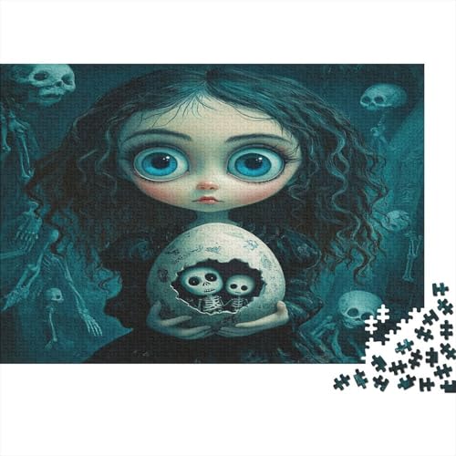 Skeleton Puppe Puzzle Erwachsene 1000 Teile Gotik Holzpuzzle Stress Abbauen Familien-Puzzlespiel Kräftigen Farben Schöne Geschenkverpackung Lernspiel Spielzeug 1000pcs (75x50cm) von lihuogongsio