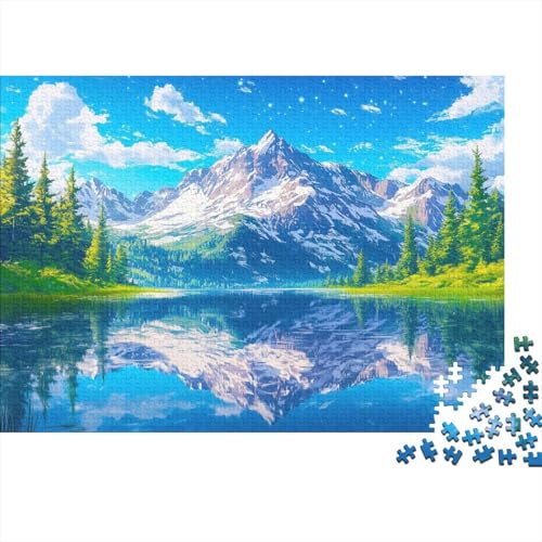 Snow Berg Puzzle Erwachsene 1000 Teile Puzzle Berg Holzpuzzle Erwachsener Hochwertig Für Die Ganze Familie Unmögliches DIY Kreative Moderne Wohnkultur 1000pcs (75x50cm) von lihuogongsio