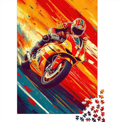 SuperFahrrad-Rennen Puzzle 1000 Teile Holzpuzzle Erwachsene Anspruchsvoll Puzzle Motorocycle Racing DIY Kit Holzspielzeug Einzigartiges Geschenk Moderne Wohnkultur 1000pcs (75x50cm) von lihuogongsio