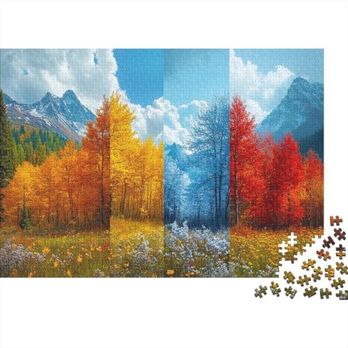 Taiga Landschafts Puzzle 1000 Teile Spanning Four Meersons Puzzle Erwachsene Spielepuzzles HochwerTiger Holzpuzzle Erwachsene Geschicklichkeitsspiel Lernspiel Spielzeug Geschenk 1000pcs (75x50cm) von lihuogongsio