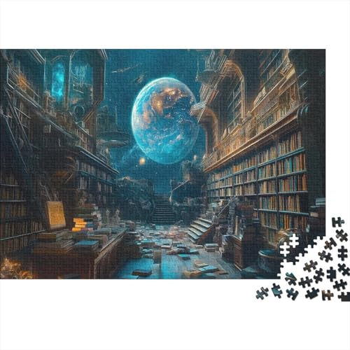 The Cosmic Bibliothek Puzzle 1000 Teile Bibliothek Puzzle Erwachsene Spielepuzzles HochwerTiger Holzpuzzle Erwachsene Geschicklichkeitsspiel Lernspiel Spielzeug Geschenk Schöne 1000pcs (75x50cm) von lihuogongsio