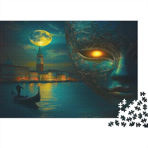 Venedig Canal Puzzle Erwachsene 1000 Teile Holzpuzzle Erwachsene Lernspiel Puzzle Maskenball-Maskee Spielzeug Geschenk Stress Abbauen Einzigartiges Geschenk 1000pcs (75x50cm) von lihuogongsio