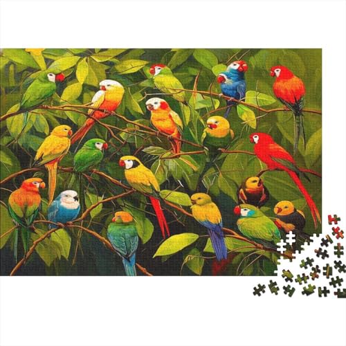 Vogel Puzzle 1000 Teile Puzzle Für Erwachsene Papagei Brain Challenge Geschicklichkeitsspiel Stress Abbauen Familien Herausforderndes Schöne 1000pcs (75x50cm) von lihuogongsio