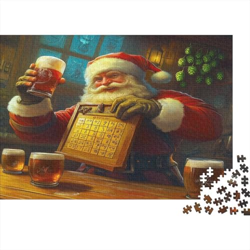 Weihnachtsmann 1000 Stück Puzzles Adventskalender Puzzle Lernspiel Spielzeug Geschenk Geschicklichkeitsspiel Für Die Ganze Familie Schöne Geschenkidee DIY Kreative 1000pcs (75x50cm) von lihuogongsio