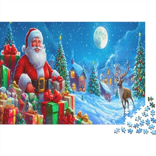 Weihnachtsmann Puzzle 1000 Teile Für Erwachsene Geschicklichkeitsspiel Für Die Ganze Familie Puzzle Premium Quality Schöne Geschenkidee Moderne 1000pcs (75x50cm) von lihuogongsio