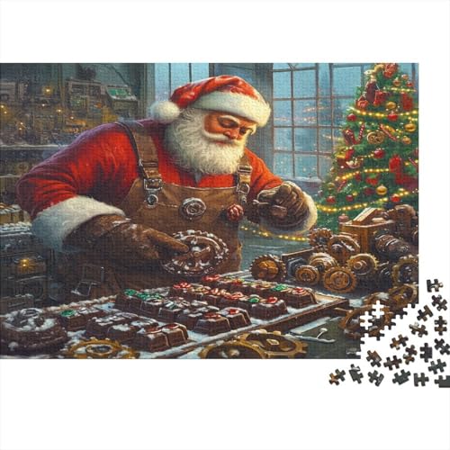 Weihnachtsmann Puzzle 1000 Teile Für Erwachsene Geschicklichkeitsspiel Für Die Ganze Familie Weihnachtsszene Puzzle Premium Quality Schöne Geschenkidee Moderne 1000pcs (75x50cm) von lihuogongsio