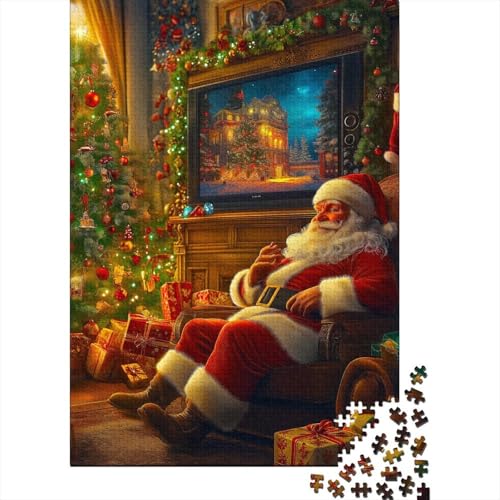 Weihnachtsmann Puzzle 1000 Teile Für Erwachsene Puzzle Weihnachtsmotivd Geschicklichkeitsspiel Für Die Ganze Familie Erwachsene Premium Quality Entspannend 1000pcs (75x50cm) von lihuogongsio