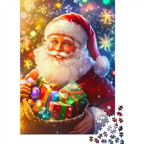 Weihnachtsmann Puzzle 1000 Teile Holzpuzzle Erwachsene Anspruchsvoll Puzzle Weihnachtsszene DIY Kit Holzspielzeug Einzigartiges Geschenk Moderne Wohnkultur 1000pcs (75x50cm) von lihuogongsio