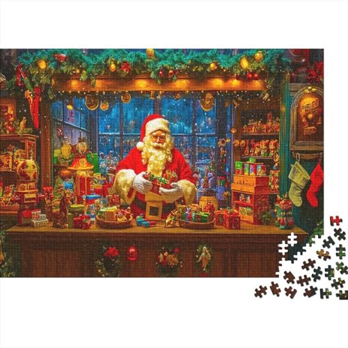 Weihnachtsmann Puzzle 1000 Teile Impossible Für Erwachsene HochwerTiger Weihnachtsmotiv Holzpuzzle Erwachsene Fantasy Schöne Geschenkidee DIY Kreative Unterhaltung 1000pcs (75x50cm) von lihuogongsio