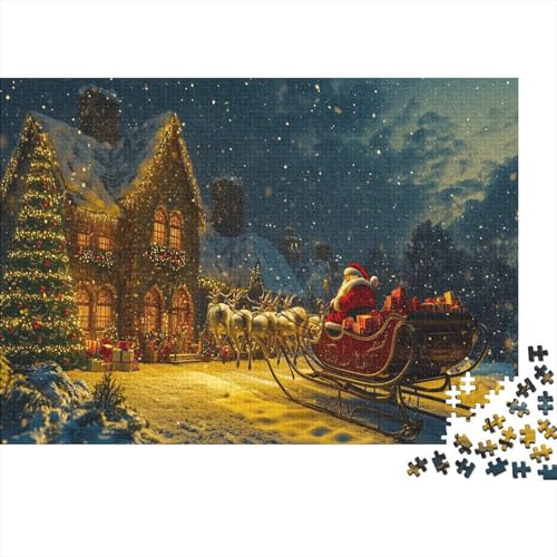 Weihnachtsmann Puzzle Erwachsene 1000 Teile Heiligabend Spielepuzzles Für Die Ganze Familie Brain Challenge Raumdekoration Lernspiel Spielzeug Moderne Wohnkultur 1000pcs (75x50cm) von lihuogongsio